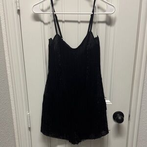 Lulu's Black Sequin Fringe Romper